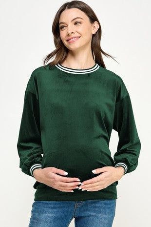 Maternity Velvet Crewneck Sweatshirt M2724