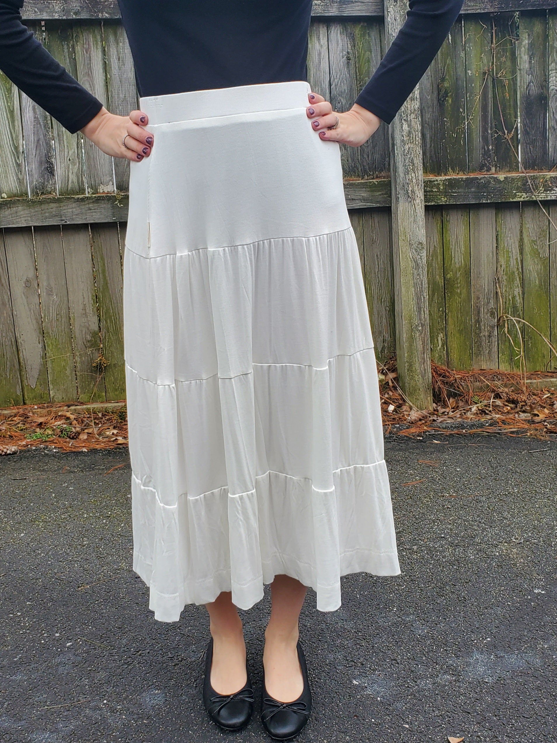 Ribbed Tiered Skirt 358