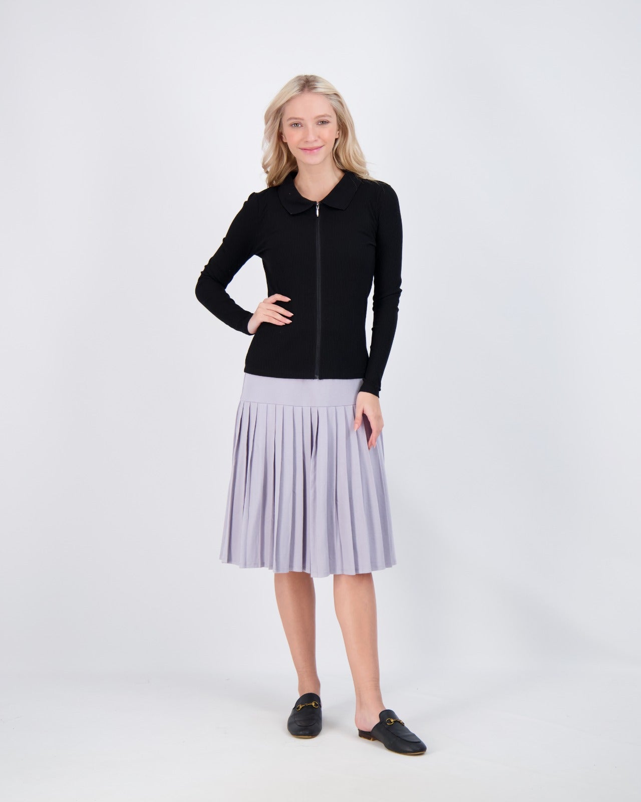 Knit Pleated Skirt 1804