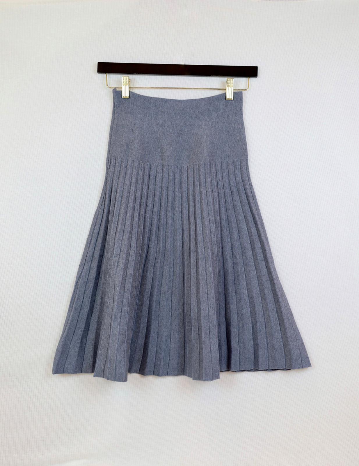 Pleated Knit Skirt