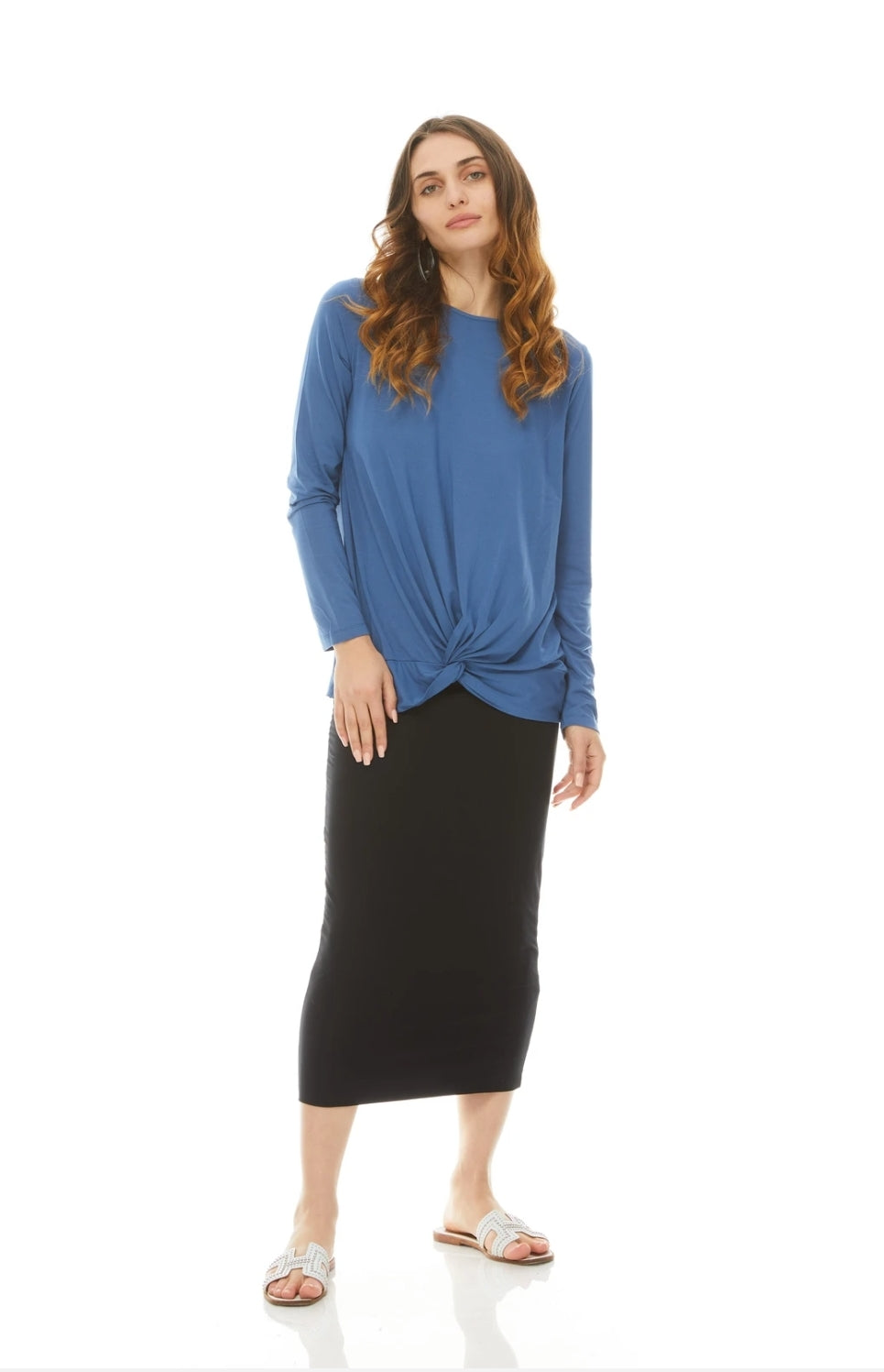 Modal Midi Slim Skirt