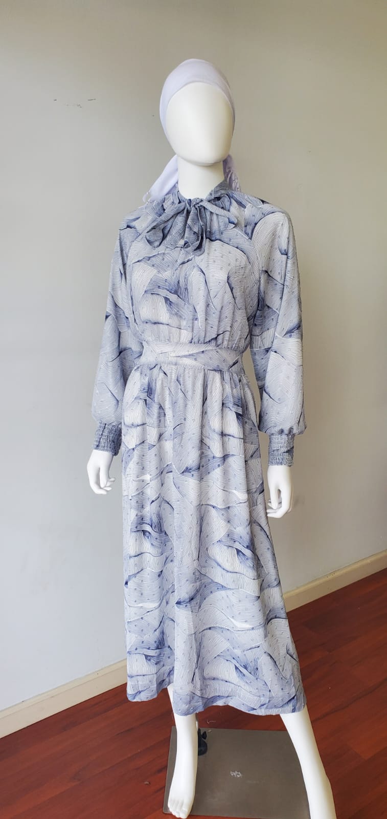 Blue print dress 1172